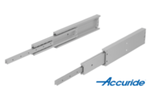 Glissières télescopiques en aluminium pour montage latéral, extension intégrale, résistance à la charge jusqu'à 300 kg Glissières télescopiques en aluminium pour montage latéral, extension intégrale, résistance à la charge jusqu'à 300 kg