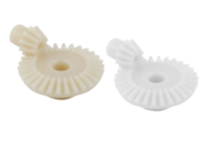 Engrenages coniques en plastique, rapport 1:3 traités par pulvérisation, denture droite, angle de pression 20°