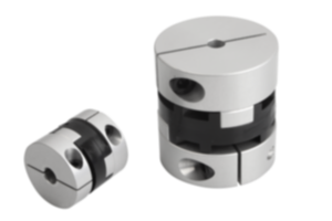 Oldham-type couplings with radial clamping hub