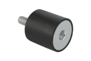Tampon caoutchouc en acier ou inox de type B cylindrique avec taraudage et filetage Tampon caoutchouc en acier ou inox de type B cylindrique avec taraudage et filetage