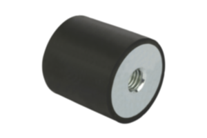 Rubber buffers steel or stainless steel, type C cylindrical with internal thread both sides Rubber buffers steel or stainless steel, type C cylindrical with internal thread both sides