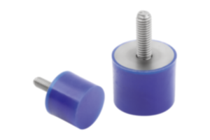 Tampon caoutchouc en inox, de type D cylindrique avec filetage bleu conforme FDA Tampon caoutchouc en inox, de type D cylindrique avec filetage bleu conforme FDA