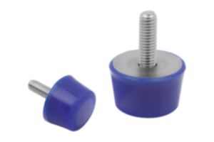 Tampon caoutchouc en inox, de type K conique avec filetage bleu conforme FDA Tampon caoutchouc en inox, de type K conique avec filetage bleu conforme FDA