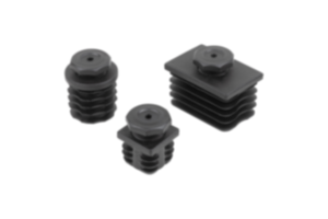 Adjustment plugs, plastic without inserts for round and square tubes Adjustment plugs, plastic without inserts for round and square tubes