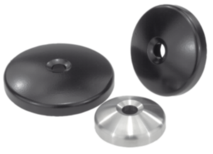 Embase pour pied réglable en zinc injecté haute pression ou Inox Embase pour pied réglable en zinc injecté haute pression ou Inox