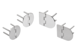 Hinges, stainless steel with fastening screws Hinges, stainless steel with fastening screws