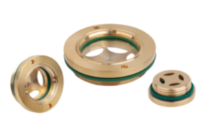 Oil level sight glass, brass, round with safety glass Oil level sight glass, brass, round with safety glass