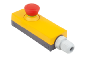 Emergency stop button in Ø 22.3 mm housing "Minibox" cable gland M16 Emergency stop button in Ø 22.3 mm housing "Minibox" cable gland M16