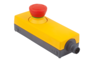 Bouton d'arrêt d'urgence dans boîtier « Minibox » Ø 22,3 mm raccord M12 Bouton d'arrêt d'urgence dans boîtier « Minibox » Ø 22,3 mm raccord M12