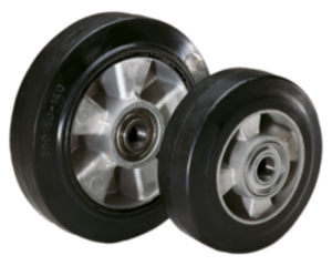 Wheels - rubber tyres on die-cast aluminium rims Wheels - rubber tyres on die-cast aluminium rims