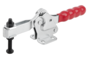 Toggle clamps horizontal with flat foot and adjustable clamping spindle Toggle clamps horizontal with flat foot and adjustable clamping spindle