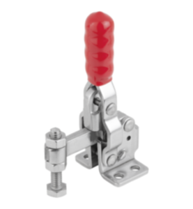 Mini sauterelle à levier vertical avec embase horizontale et broche de pression fixe Mini sauterelle à levier vertical avec embase horizontale et broche de pression fixe