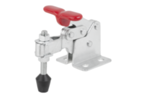 Toggle clamps vertical with flat foot and adjustable clamping spindle Toggle clamps vertical with flat foot and adjustable clamping spindle