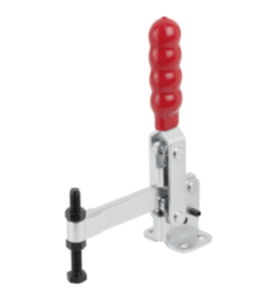 Sauterelle à levier vertical avec embase horizontale et bras de maintien plein  Sauterelle à levier vertical avec embase horizontale et bras de maintien plein
