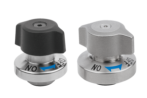 Verrous à bouton poussoir en inox avec bouton rotatif et tête rotative en plastique ou en inox Verrous à bouton poussoir en inox avec bouton rotatif et tête rotative en plastique ou en inox