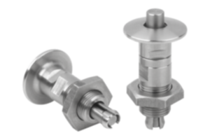 Broches de fixation en inox avec bouton de manœuvre en inox Broches de fixation en inox avec bouton de manœuvre en inox