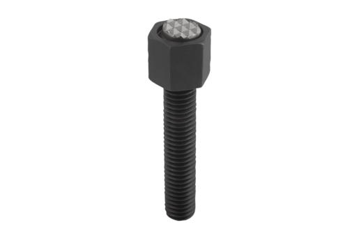 Supports à bille oscillante réglables avec joint torique, forme F, bille en acier avec plat, strié