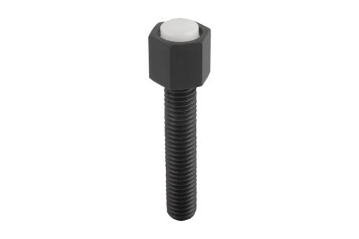 Supports à bille oscillante réglables avec joint torique, forme K, bille en POM avec plat, lisse
