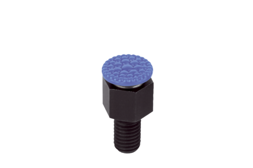 Supports à bille oscillante réglables avec joint torique, forme P, bille en inox avec revêtement en polyuréthane