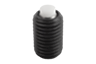 Supports à bille oscillante réglables, avec joint torique, inserts interchangeables et embase à six pans creux, forme K, insert en POM avec plat, lisse