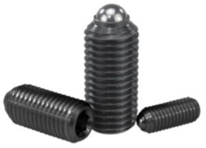 Spring plungers with hexagon socket and ball, steel