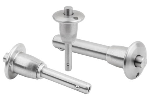 Goupille d'arrêt avec bouton de manœuvre en inox
