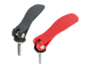 Leviers à serrage rapide avec poignée en plastique et filetage, en acier ou inox, pouces