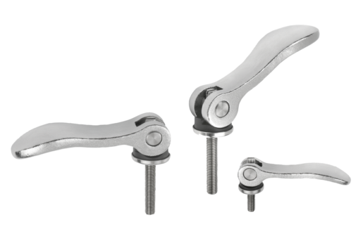 Cam levers, adjustable, steel, with external thread, inch