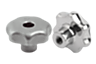 Boutons étoile en inox, similaires à DIN 6336, forme D, trou taraudé