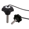 Bouton étoile avec attache de sécurité similaire à DIN 6336, filetage, forme LS, pouces