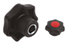 Bouton étoile similaire à DIN 6336, avec insert lisse, forme H