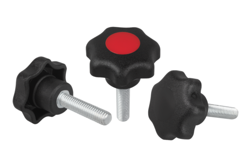 Bouton étoile similaire à DIN 6336, filetage, forme L 