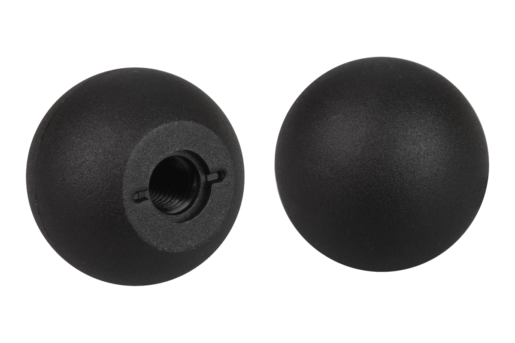 Botones esféricos termoplásticos DIN 319 ampliada, forma C, con rosca de plástico