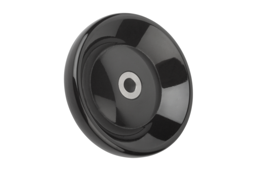 Volant plein sans poignée, insert en Inox, forme E, avec trou lisse