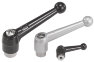 Manette indexable avec insert taraudé en Inox, pouces