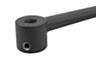 Manivelle en aluminium avec poignée cylindrique tournante, avec trou lisse