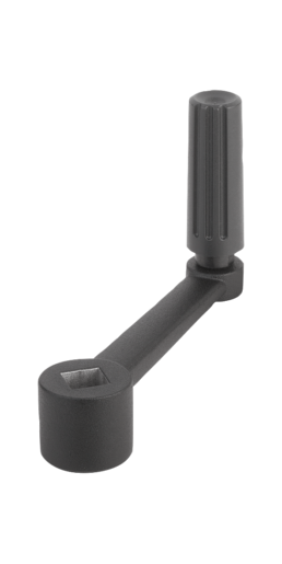 Manivelle en aluminium avec poignée cylindrique tournante, carré femelle