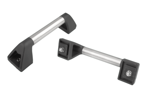 Empuñaduras de tubo de acero inoxidable con punta de empuñadura de plástico y inserto de cabeza de tornillo