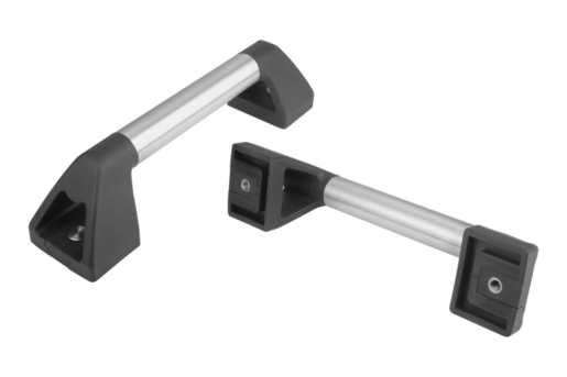 Empuñaduras de tubo de aluminio con punta de empuñadura de plástico e inserto roscado