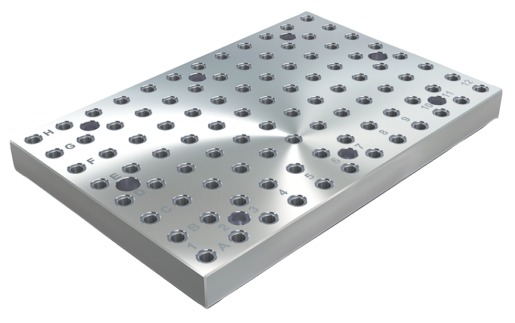 Plaques de base en fonte grise avec trame modulaire