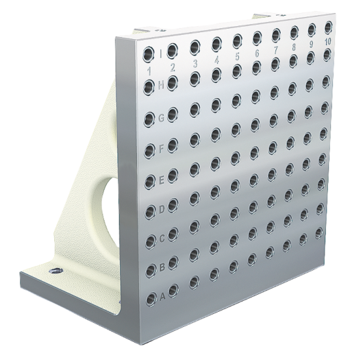 Équerres simples larges en fonte grise avec trame modulaire