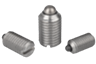 Spring plungers with slot and thrust pin, stainless steel