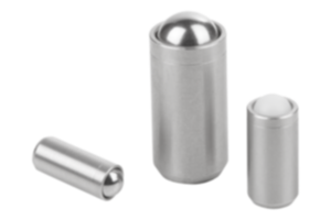 Poussoir à ressort finition lisse sans collerette et corps en Inox