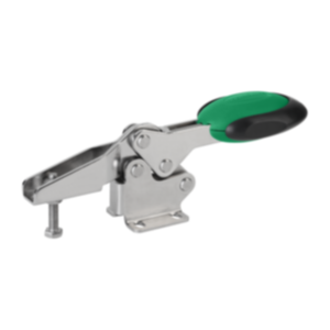 Sauterelle à levier horizontal avec verrouillage de sécurité embase horizontale et broche de pression réglable, inox