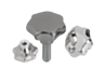 Boutons étoile similaires à DIN 6336 en inox, pouces