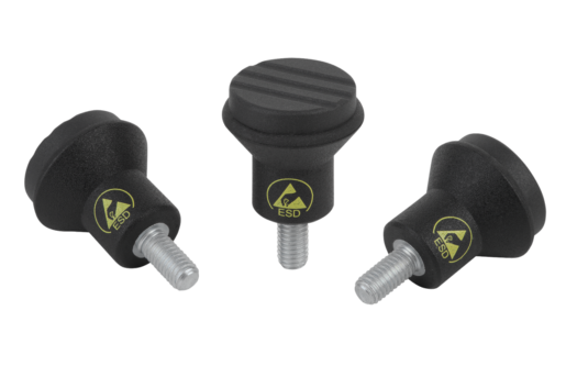 Bouton champignon antistatique avec vis