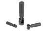 Poignées cylindriques en plastique escamotables, pouces