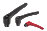 Manette indexable en acier avec taraudage, pouces