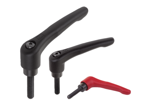 Manette indexable en acier avec filetage, pouces