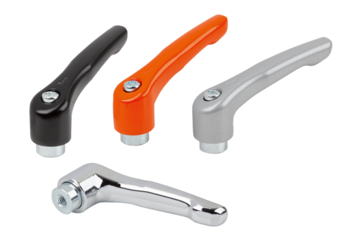 Manette indexable en zinc taraudée, insert en acier zingué passivé bleu